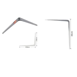 SET 2PZ REGGIMENSOLA SUPPORTO STAFFA TRIANGOLO MENSOLA METALLO 30CM GRIGIO 91265