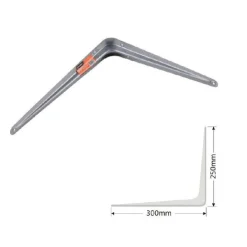 SET 2PZ REGGIMENSOLA SUPPORTO STAFFA TRIANGOLO MENSOLA METALLO 30CM GRIGIO 91265