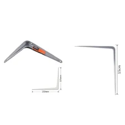 SET 2PZ REGGIMENSOLA SUPPORTO STAFFA TRIANGOLO MENSOLA METALLO 15CM GRIGIO 91262