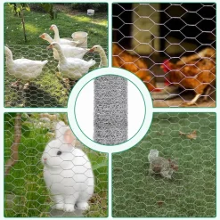 SET 3PZ RETE METALLICA ZINCATA MAGLIA ESAGONALE 0.5X3MT RECINZIONE PROTEZIONE 020253