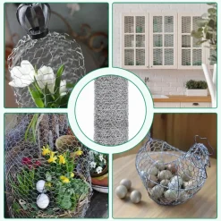 SET 2PZ RETE METALLICA ZINCATA MAGLIA ESAGONALE 1.5X3MT RECINZIONE PROTEZIONE 020255