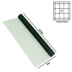 SET 3PZ RETE PLASTICA PROTETTIVA VERDE 0,5X5MT CANCELLI RECINZIONI BALCONI MAGLIA 16MM 219788