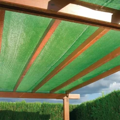 SET 2PZ RETE TELO OMBREGGIANTE DI COPERTURA VERDE 2X5MT PARASOLE GIARDINO ESTERNI 230745