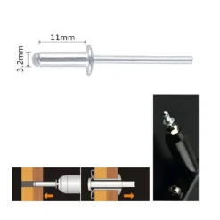 SET 42PZ RIVETTI RIVETTO 3.2X11MM ACCESSORI BRICOLAGE FERRAMENTA FAI DA TE 94951