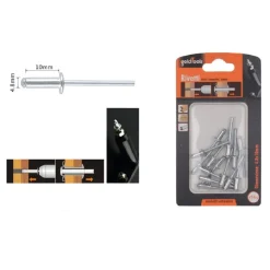 SET 14PZ RIVETTI RIVETTO 4.8X10MM ACCESSORI BRICOLAGE FERRAMENTA FAI DA TE 90820