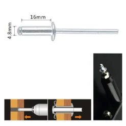 SET 12PZ RIVETTI RIVETTO 4.8X16MM ACCESSORI BRICOLAGE FERRAMENTA FAI DA TE 90822