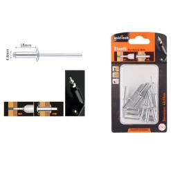 SET 11PZ RIVETTI RIVETTO 4.8X18MM ACCESSORI BRICOLAGE FERRAMENTA FAI DA TE 90823