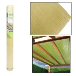 SET 3PZ ROTOLO RETE OMBREGGIANTE BEIGE FITTA 1X5MT PROTEZIONE GIARDINI TERRAZZE 017068