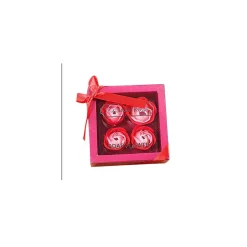 SET 4PZ SAPONE SAPONETTE PETALI ROSE FIORI PROFUMATE NOZZE BOMBONIERA BAGNO CASA