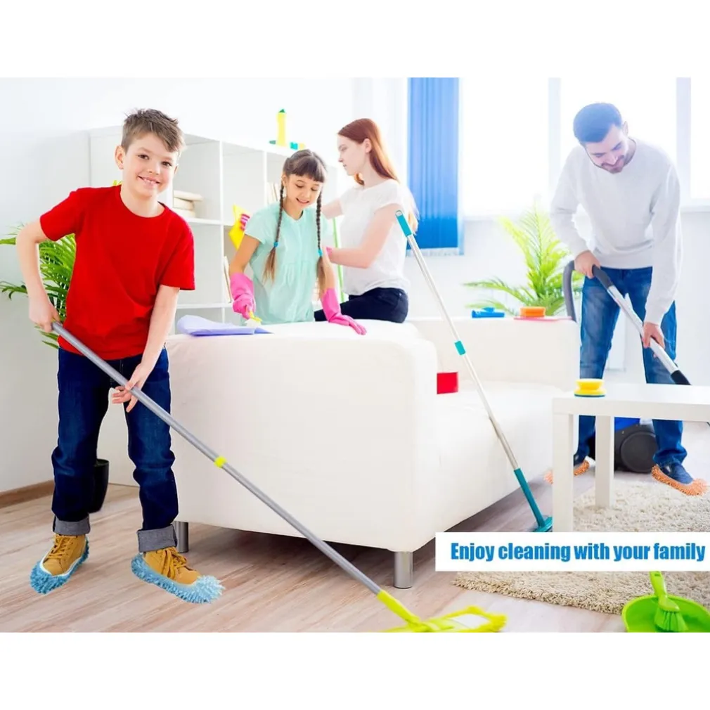 SET 2PZ SCARPE PER MOCIO CALZINI RIUTILIZZABILI IN MICROFIBRA PER PULIZIA CASA PAVIMENTO