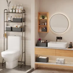 SET 3PZ SCATOLA PORTA OGGETTI TESSUTO INTRECCIATO CONTENITORI GRIGIO SCURO 79056