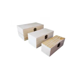 SET 3PZ SCATOLE MATRIOSKA SCATOLA RETTANGOLARE IN LEGNO PORTAGIOIE DECOUPAGE