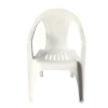 SET 2PZ SEDIA BIANCA IN PLASTICA MONOBLOCCO IMPILABILE CON BRACCIOLI 53X43X78CM 007359