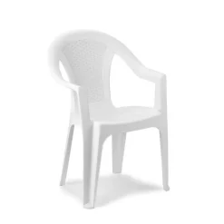 SET 4PZ SEDIA DA GIARDINO CON SCHIENALE EFFETTO RATTAN 54X56X81CM PLASTICA BIANCA 869516