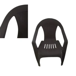 SET 3PZ SEDIA IN PLASTICA CON BRACCIOLI ANTRACITE MONOBLOCCO IMPILABILE 53X43X78CM 035990