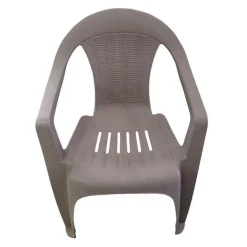 SET 3PZ SEDIA IN PLASTICA CON BRACCIOLI TORTORA MONOBLOCCO IMPILABILE 53X43X78CM 035969