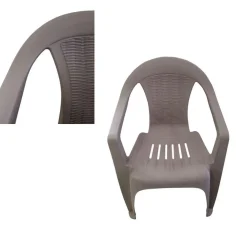 SET 3PZ SEDIA IN PLASTICA CON BRACCIOLI TORTORA MONOBLOCCO IMPILABILE 53X43X78CM 035969