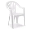 SET 2PZ SEDIA MONOBLOCCO IN PLASTICA SCHIENALE ALTO CON BRACCIOLI BIANCO GIARDINO 008938