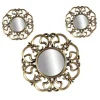 SET 3PZ SPECCHI PARETE DECORATIVI ORO BRONZO LIBERA INSTALLAZIONE 20-35CM 836893