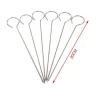 SET 10PZ SPIEDINI IN ACCIAIO INOX 20CM IMPUGNATURA UNCINO PER GRIGLIA BBQ 2406314