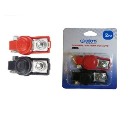 SET 2PZ TERMINALI BATTERIA FURGONE COPPIA CLIP PER AUTO RICAMBI MORSETTI XC-1075