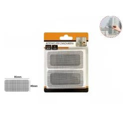 SET 4PZ TOPPE NASTRO ADESIVO ZANZARIERE 40X85MM RIPARAZIONE SCHERMO ZANZARIERA RETE