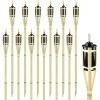 SET 12PZ TORCIA IN BAMBÙ NATURALE 150CM DA GIARDINO PER ESTERNI CON STOPPINO 020097 02335