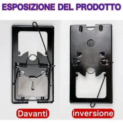 SET 4PZ TRAPPOLA PER TOPI GRANDI PICCOLI FACILE DA USARE PUÒ ESSERE RIUTILIZZATA