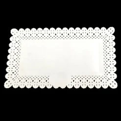 SET 2PZ VASSOIO TRAMA TRINATO BIANCO 37X22CM RETTANGOLARE PIATTO SOTTO DOLCI TRASPORTO
