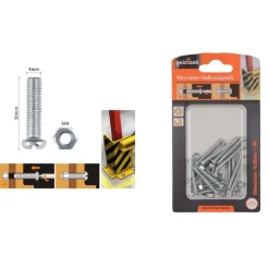 SET 17PZ VITI VITE TESTA A CROCE TONDA 4 X 30MM CON DADI DADO ESAGONALE M4 90963