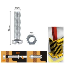 SET 17PZ VITI VITE TESTA A CROCE TONDA 4 X 30MM CON DADI DADO ESAGONALE M4 90963