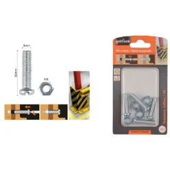 SET 4PZ VITI VITE TESTA A CROCE TONDA 8 X 30MM CON DADI DADO ESAGONALE M8 90985