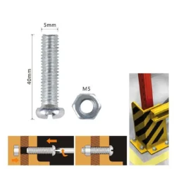 SET 10PZ VITI VITE TESTA A CROCE TONDA 5 X 40MM CON DADI DADO ESAGONALE M5 90971