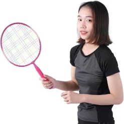 SET RACCHETTA BADMINTON PALLA LEGHE NYLON PER BAMBINI GIOCATTOLI ALL'APERTO ROSA