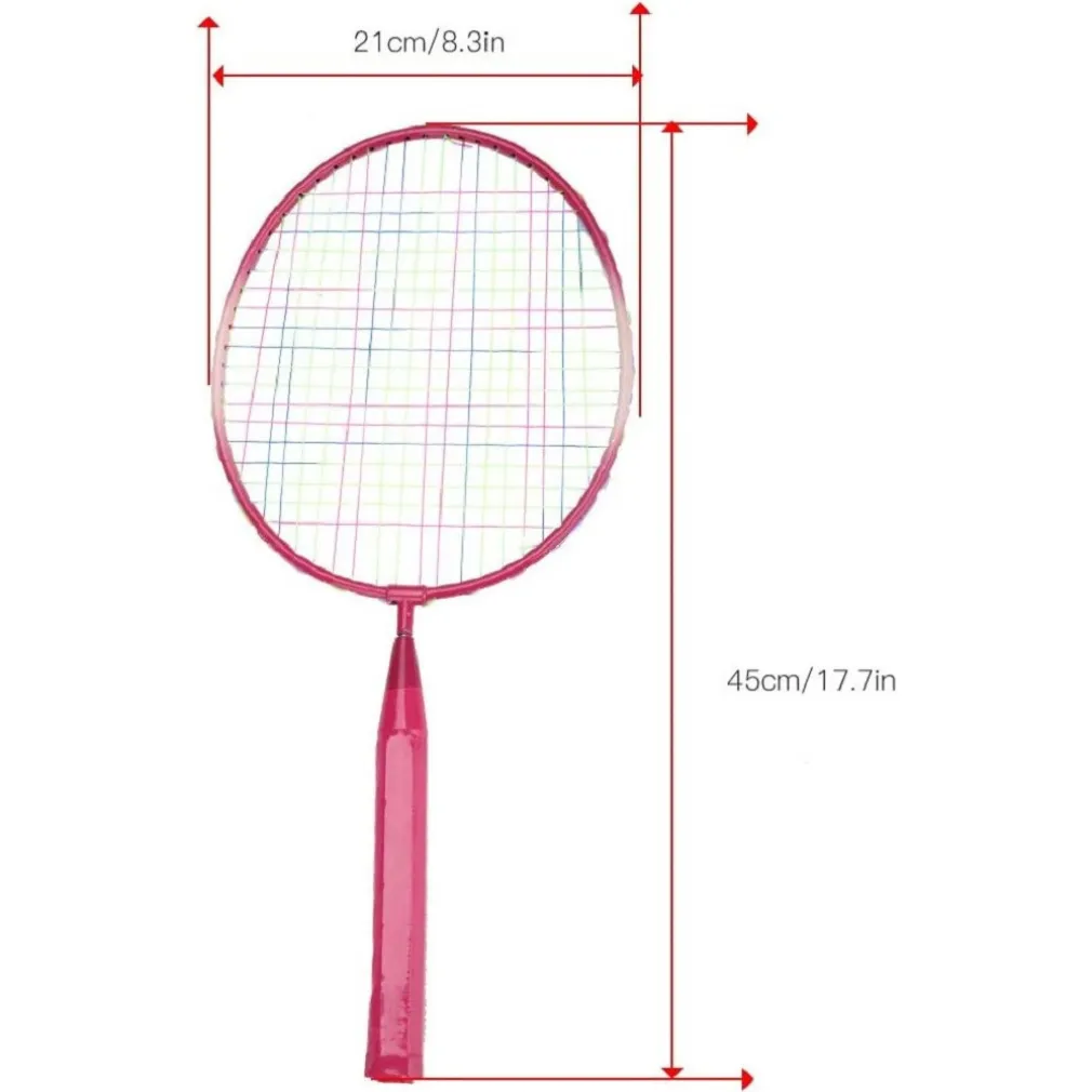 SET RACCHETTA BADMINTON PALLA LEGHE NYLON PER BAMBINI GIOCATTOLI ALL'APERTO ROSA
