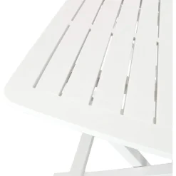 SET SALOTTO CON 2 SEDIE TAVOLO DA GIARDINO PIEGHEVOLE RESISTENTE CAMPING BIANCO 006669