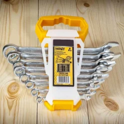 SET SERIE 8 CHIAVI CHIAVE INGLESI COMBINATE IN ACCIAIO 6 - 19 MM CON CUSTODIA