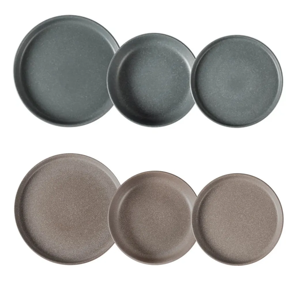 SET SERVIZIO DA TAVOLA DI PIATTI IN STONEWARE 18 PEZZI DESIGN NORDICO ELEGANTE IN 2 COLORI