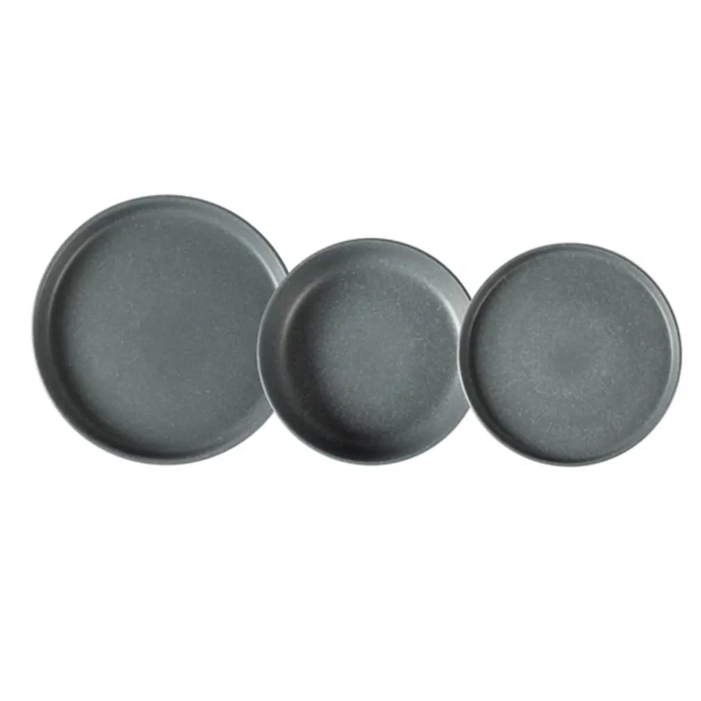 SET SERVIZIO DA TAVOLA DI PIATTI IN STONEWARE 18 PEZZI DESIGN NORDICO ELEGANTE IN 2 COLORI