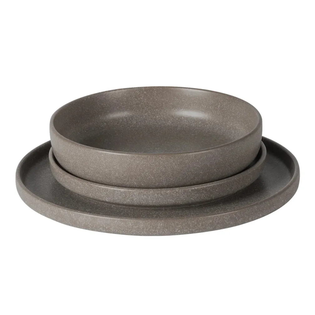 SET SERVIZIO DA TAVOLA DI PIATTI IN STONEWARE 18 PEZZI DESIGN NORDICO ELEGANTE IN 2 COLORI