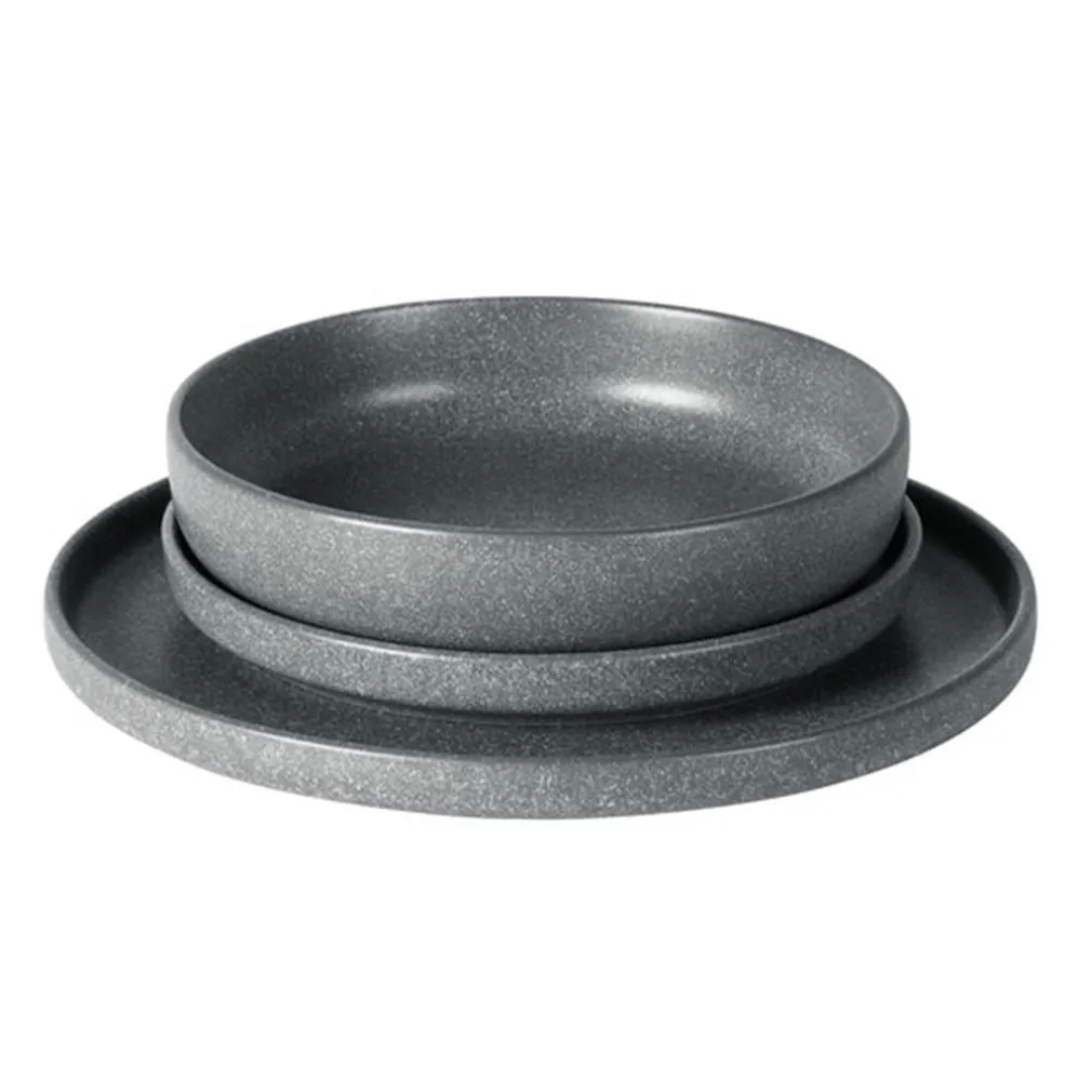 SET SERVIZIO DA TAVOLA DI PIATTI IN STONEWARE 18 PEZZI DESIGN NORDICO ELEGANTE IN 2 COLORI