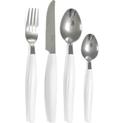 SET SERVIZIO DI POSATE 24 PZ PER 6 PERSONE IN ACCIAIO INOSSIDABILE COLORE CREMA