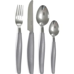SET SERVIZIO DI POSATE 24 PZ PER 6 PERSONE IN ACCIAIO INOSSIDABILE COLORE GRIGIO