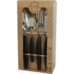 SET SERVIZIO DI POSATE 24PEZZI PER 6 PERSONE IN ACCIAIO INOSSIDABILE COLORE NERO