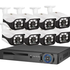 SET SISTEMA DI REGISTRAZIONE SICUREZZA CCTV HD Q-S80 CON 8 CANALI TELECAMERE 4K