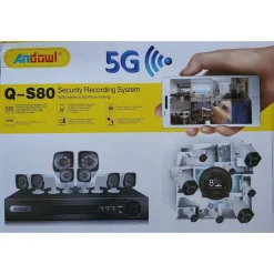 SET SISTEMA DI REGISTRAZIONE SICUREZZA CCTV HD Q-S80 CON 8 CANALI TELECAMERE 4K