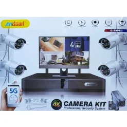 SET SISTEMA DI SORVEGLIANZA REGISTRAZIONE 4K HD TELECAMERA 4 CANALI CCTV Q-S4PRO