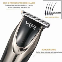 SET TAGLIACAPELLI RIFINITORE PROFESSIONALE 3IN1 RASOIO ELETTRICO CON FILO V-111