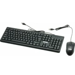 SET TASTIERA MOUSE CABLATI CAVO USB Q-KP500 LINGUA INGLESE USA PER UFFICIO CASA