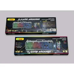 SET TASTIERA MOUSE DA GIOCO TASTI RETROILLUMINATI RGB LINGUA INGLESE USA Q808